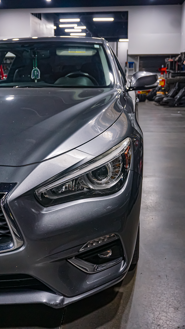 Infinity car in install bay